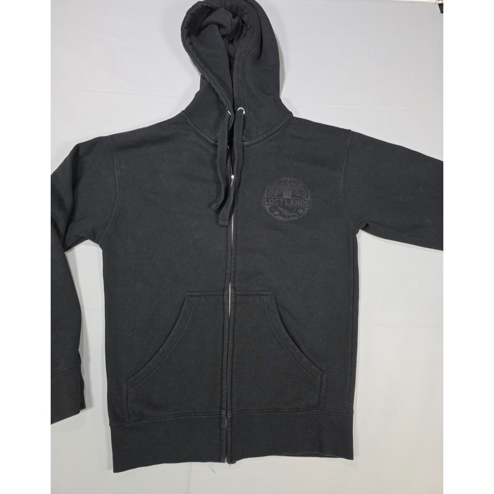 Excision Lost Lands Full Zip Hoodie Small Black 2022 EDM Digital Grunge Rave